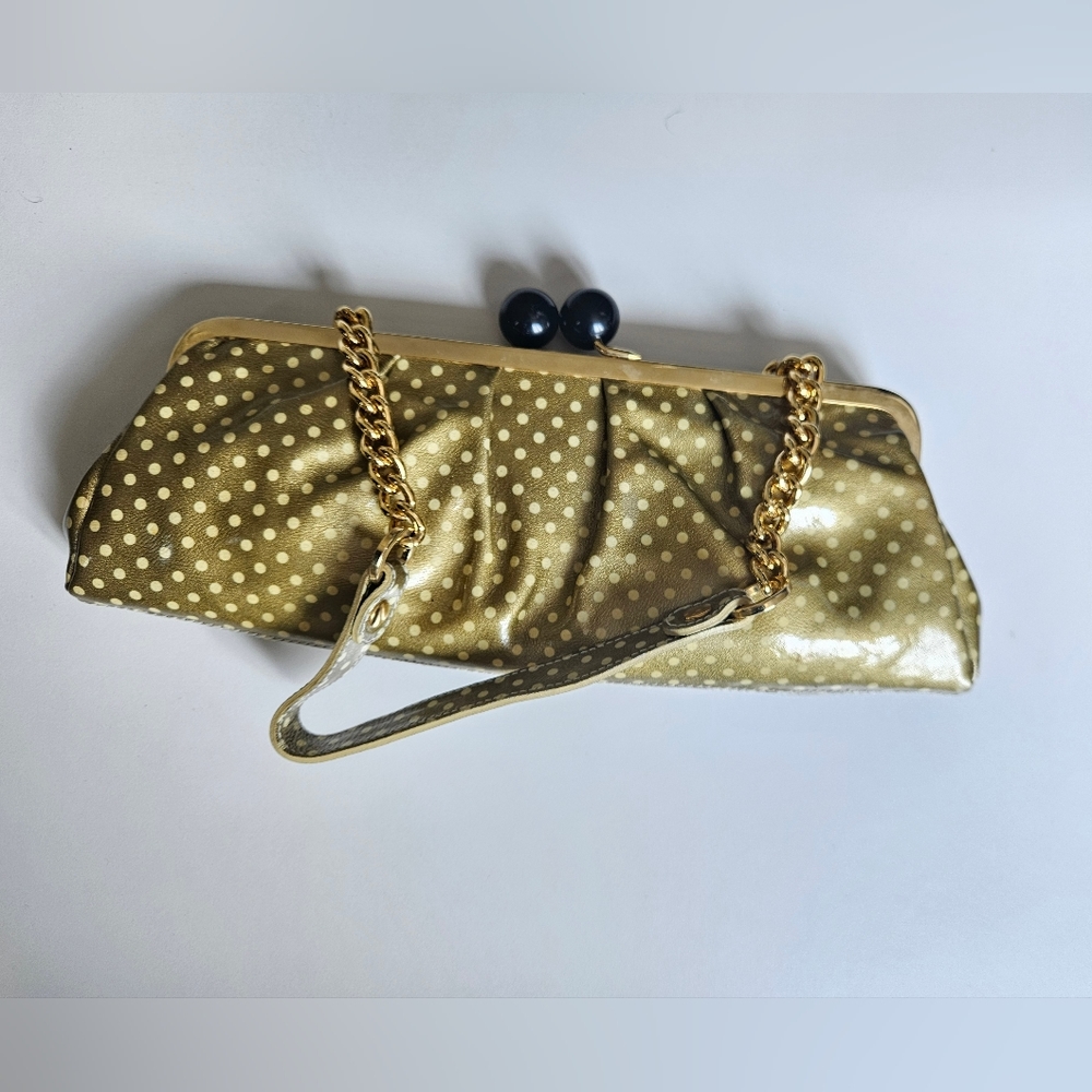New! Roberta Gandolfi polka dot clutch